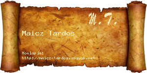 Maicz Tardos névjegykártya